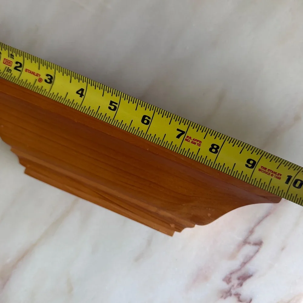 Vintage Small Mini Wood Floating Wall Shelf Ledge Honey Brown 9.5 Inch